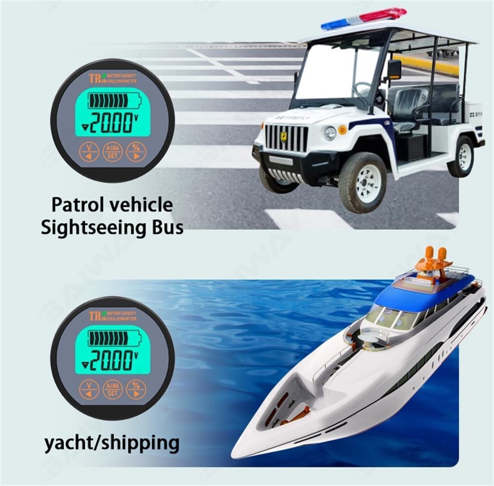 Electric Vehicle Battery Monitor: 8-80V, 0-100A - Reliable Performance Tracker