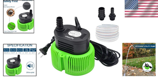 Ultra-Rapid Water Removal Pump with 16 ft Hose - 850 GPH Above Ground Solution