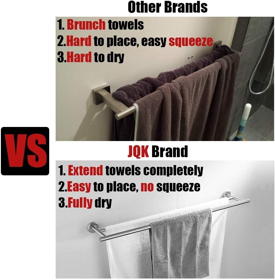 Durable Oil Rubbed Bronze Towel Rack - 30 Inch Double Bar for Bath Organization