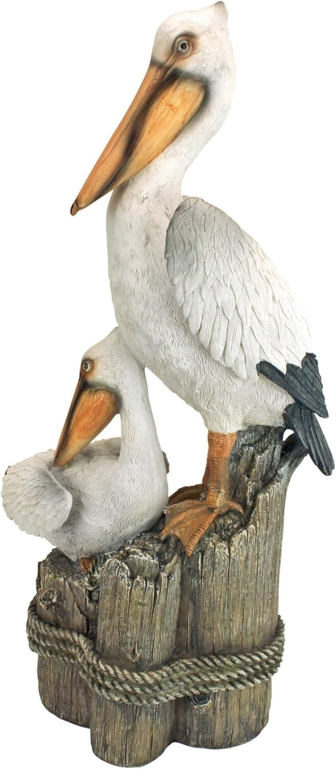Freestanding 24-Inch Pelican Statue - Weatherproof Oceanic Decor for All Seasons