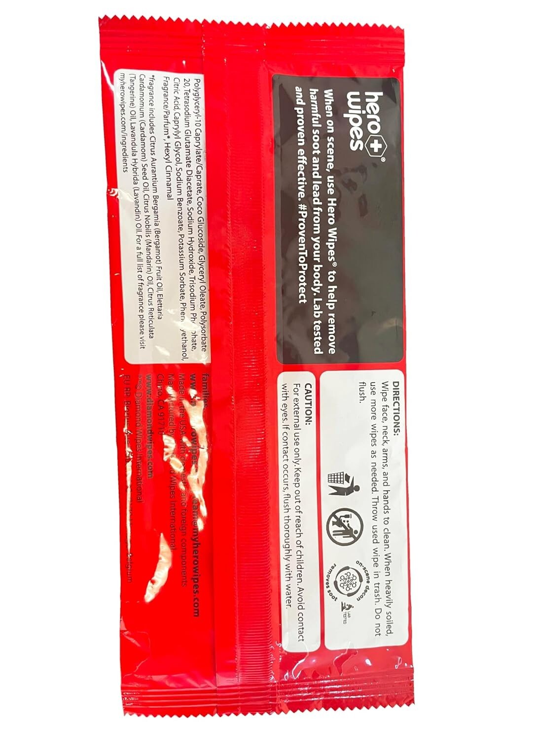 Portable Firefighter Wet Wipes - 10x9in, Alcohol-Free, 120 Individually Sealed
