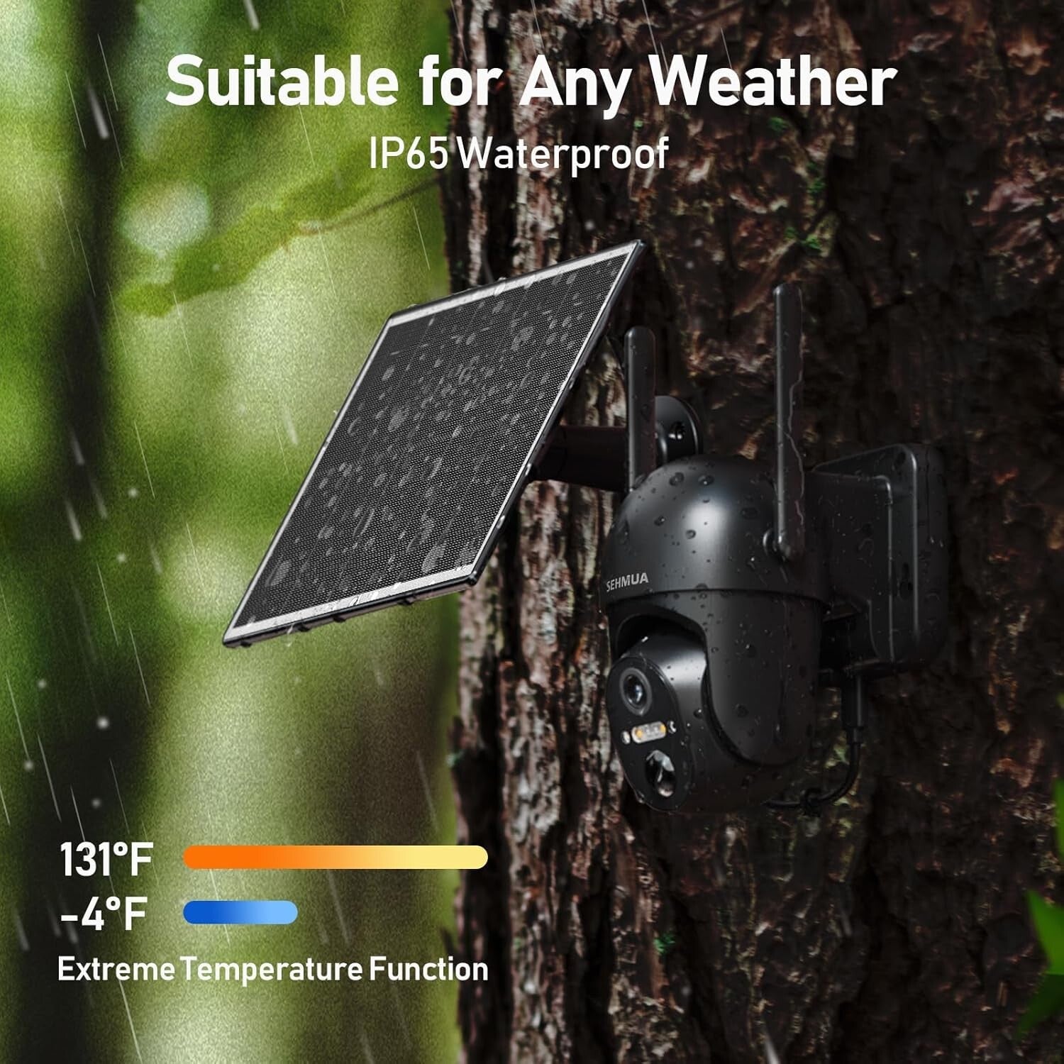 360° Live View Solar Security Camera - 4G LTE, PIR Motion Detection, Waterproof