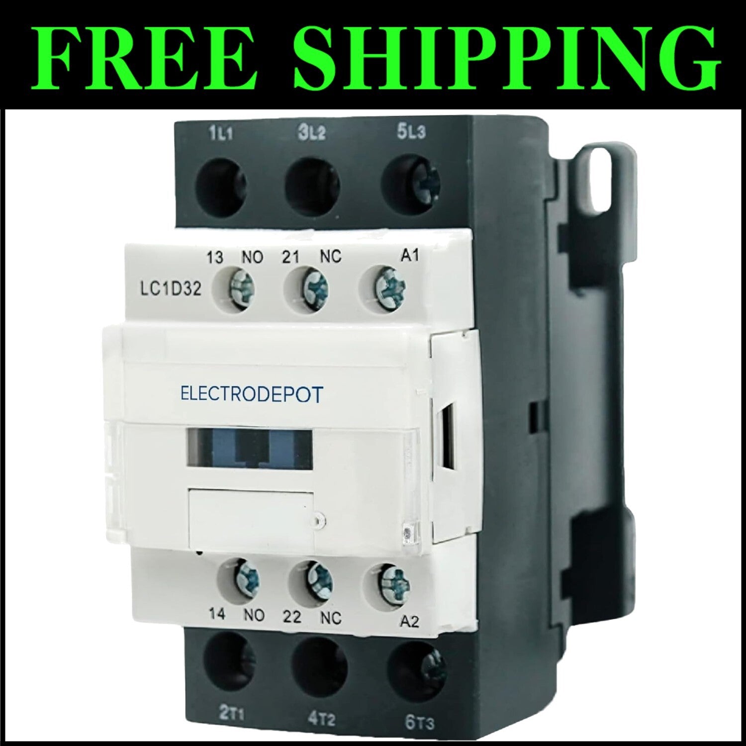 30A 3-Pole Contactor with 110V Coil and 32A Motor Control, 600V Rated