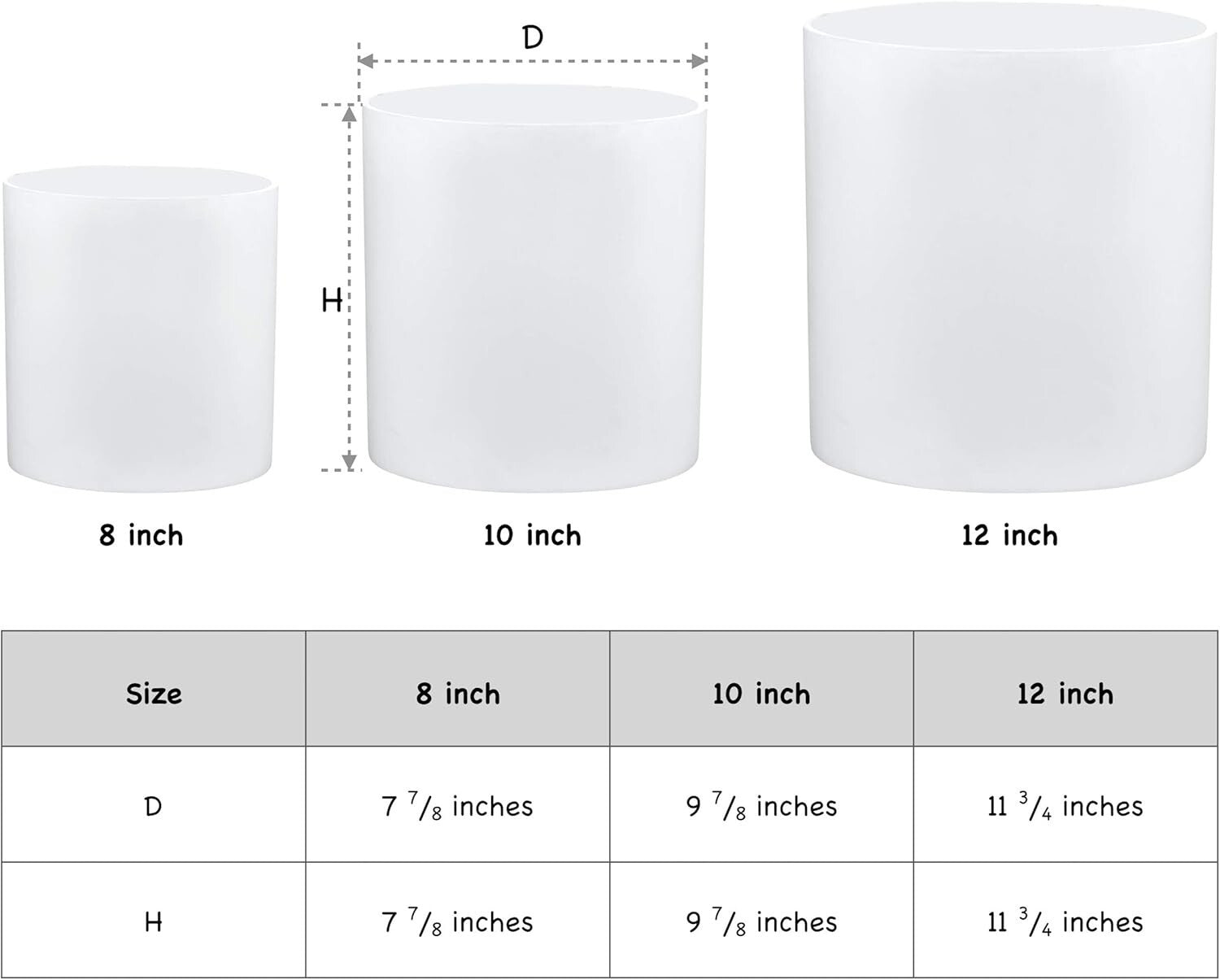 Elegant 12-Inch Round Matte White Pot with Drainage Plug - Indoor/Outdoor Use