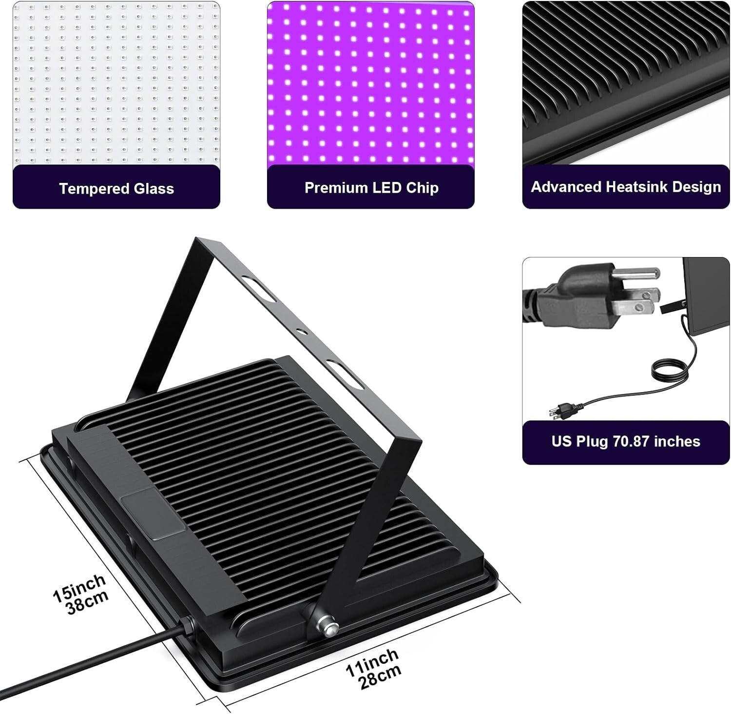 Durable 600W LED Black Light for Neon Glow Parties & Fluorescent Art Displays