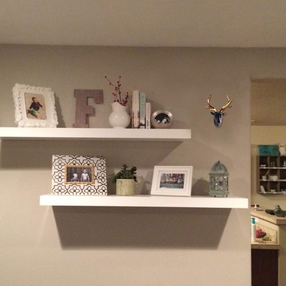 Lightweight Black Faux Deer Head with Gold Antlers - Perfect for Unique Wall Art