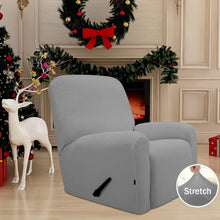 Load image into Gallery viewer, Light Gray Recliner Sofa Cover - 4-Piece Stretch Protector with Jacquard Design