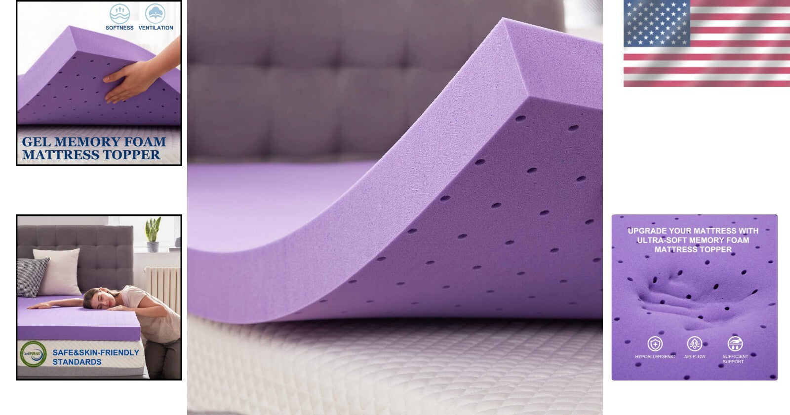 Experience Luxury with 3 Inch CertiPUR King Size Gel Memory Foam Mattress Topper