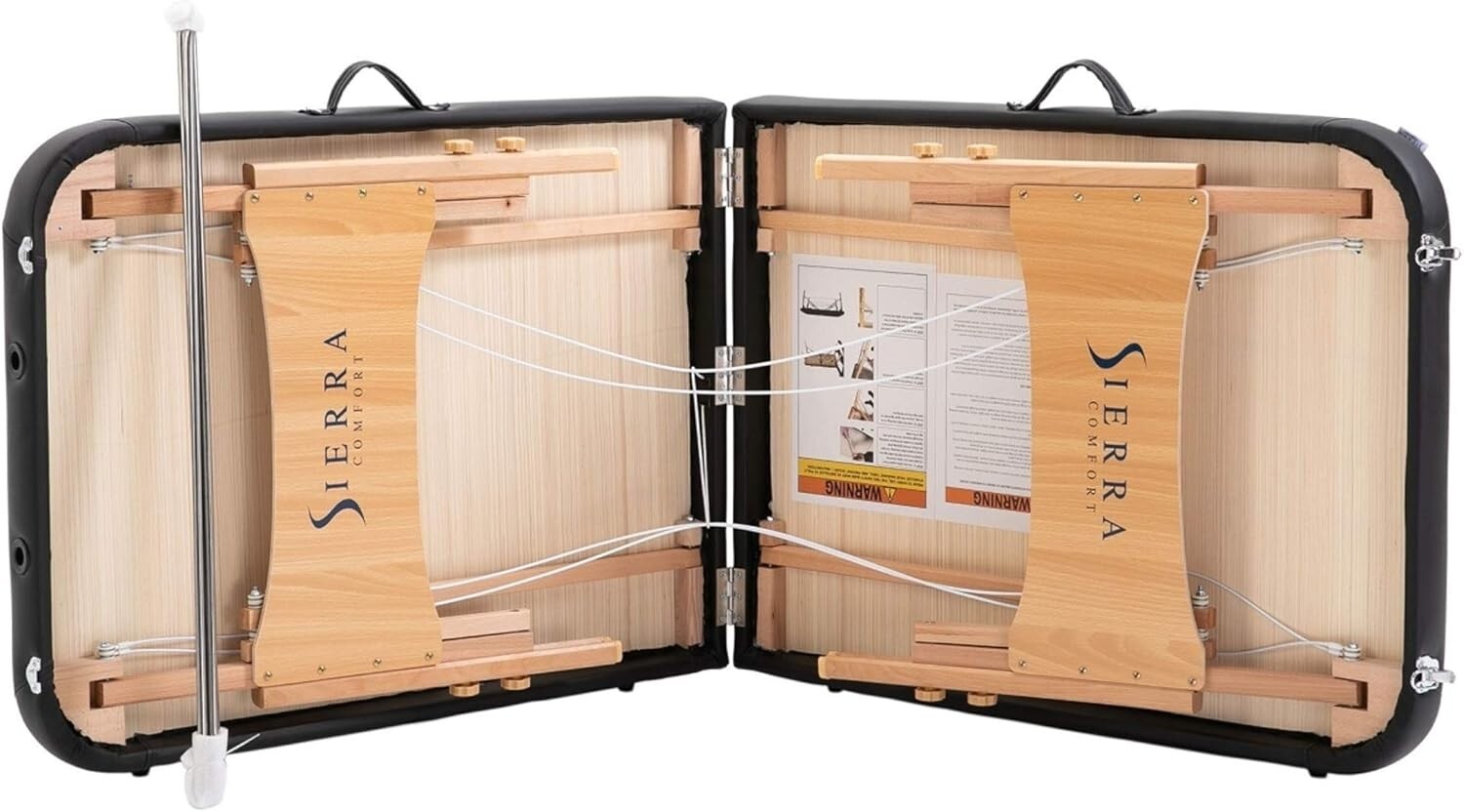 Elegant Black Portable Massage Table - Easy to Clean PU Leather & High Stability