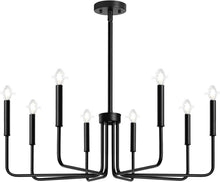 Load image into Gallery viewer, Elegant 8-Light Black Chandelier - Ideal for Foyer, Entryway, and Dining Areas