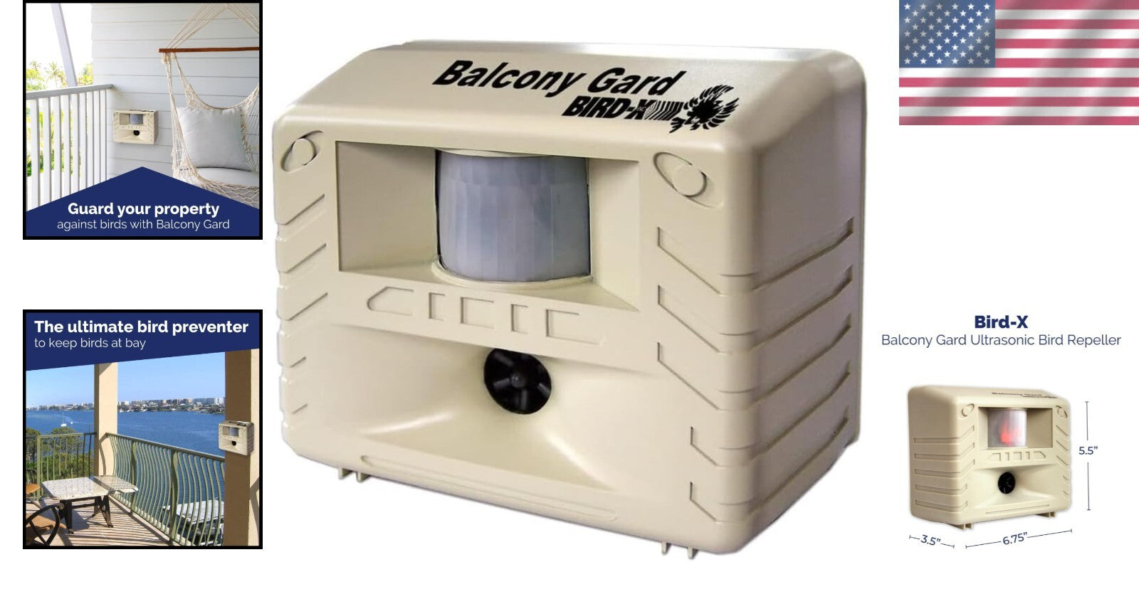 Adjustable Ultrasonic Bird Repeller - Safe and Effective Outdoor Protection