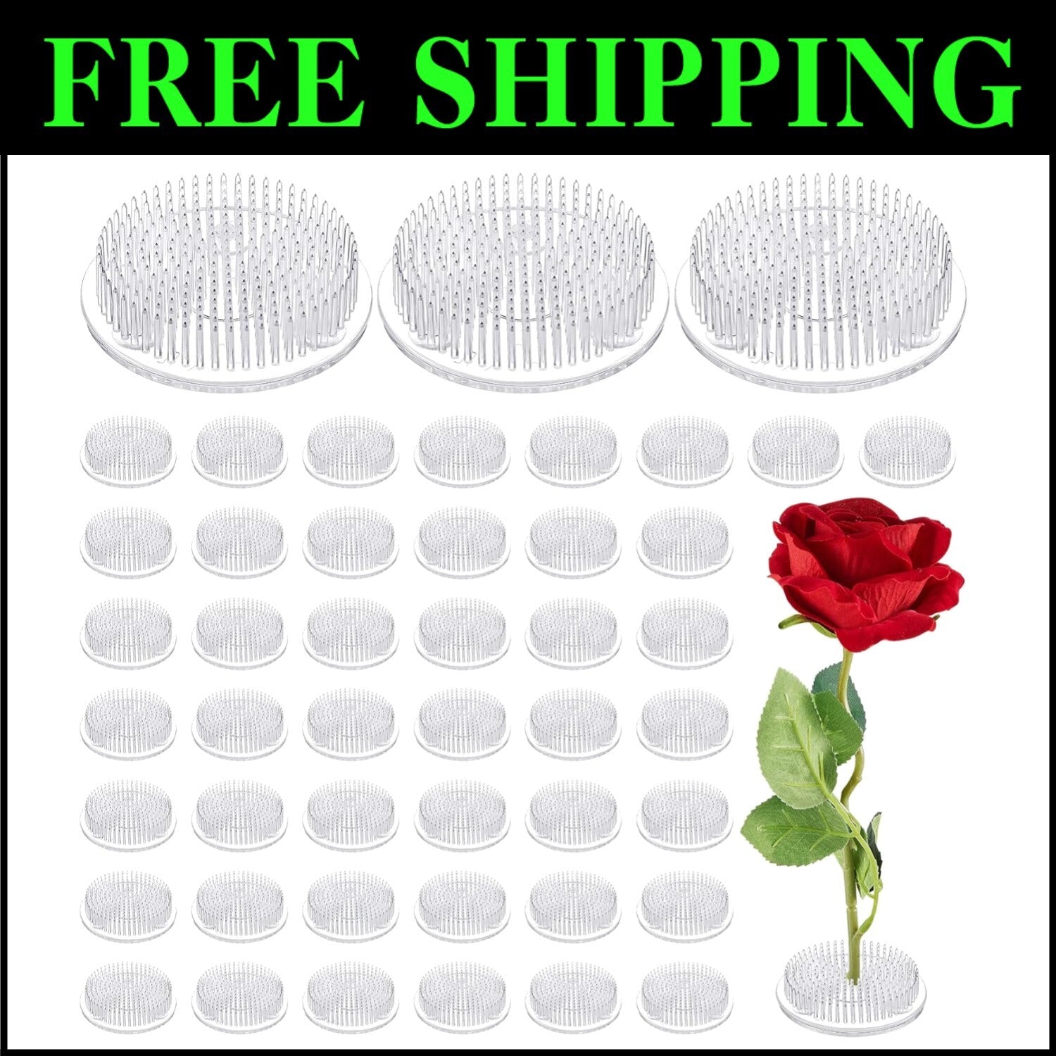 Lightweight Plastic Flower Frog Pins - 48 Pack for Beautiful Flower Displays