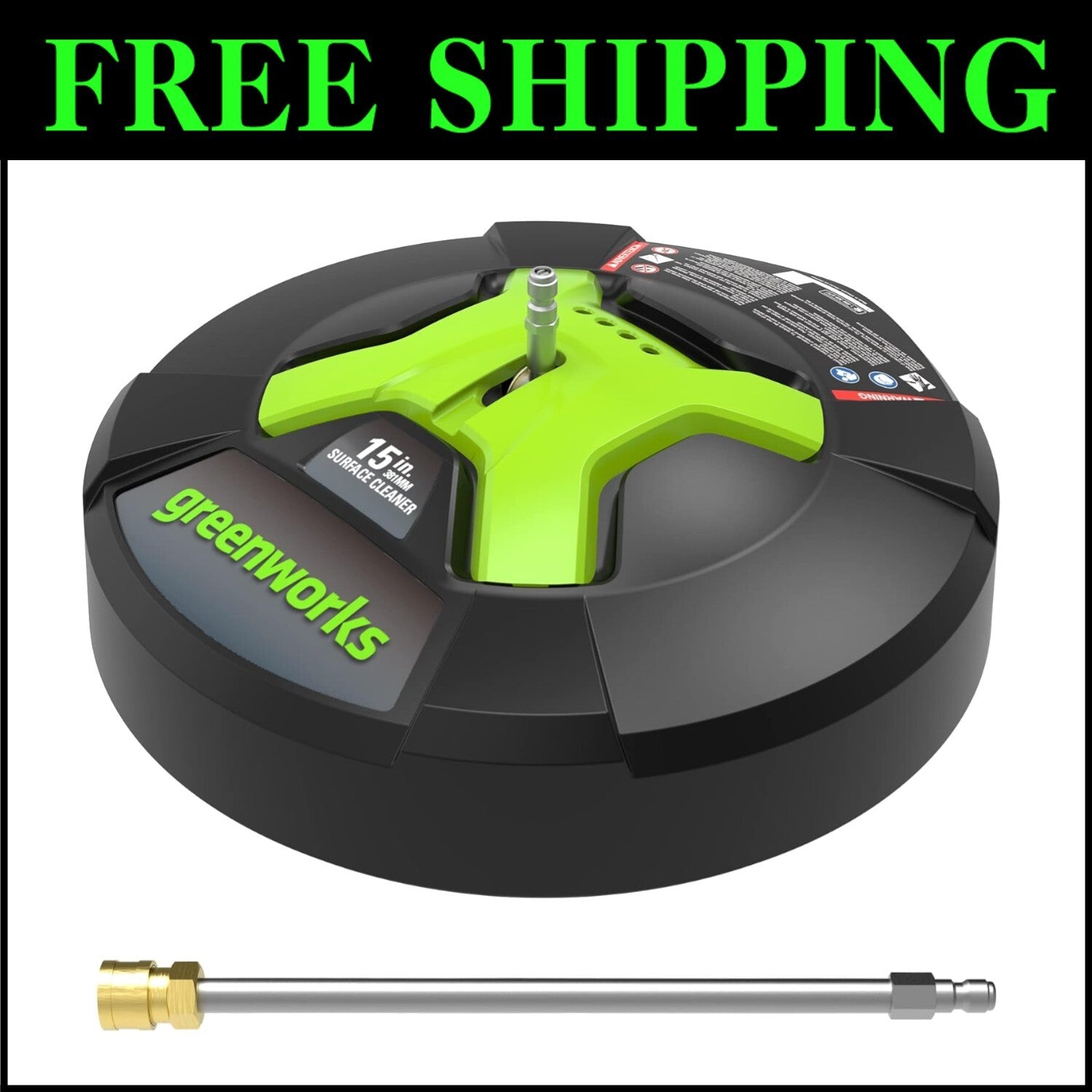 Compact 15-Inch Green Surface Cleaner with 26 oz Tank - Ideal for Quick Cleaning