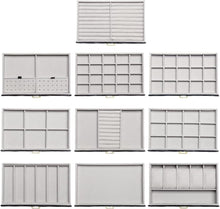 Load image into Gallery viewer, Elegant 10-Compartment Jewelry Case - Black Faux Leather with Velvet Interior