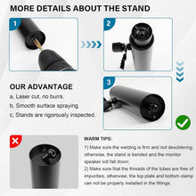 Load image into Gallery viewer, Compact Metal Speaker Stands with Adjustable Height - Studio Monitor Set of 2