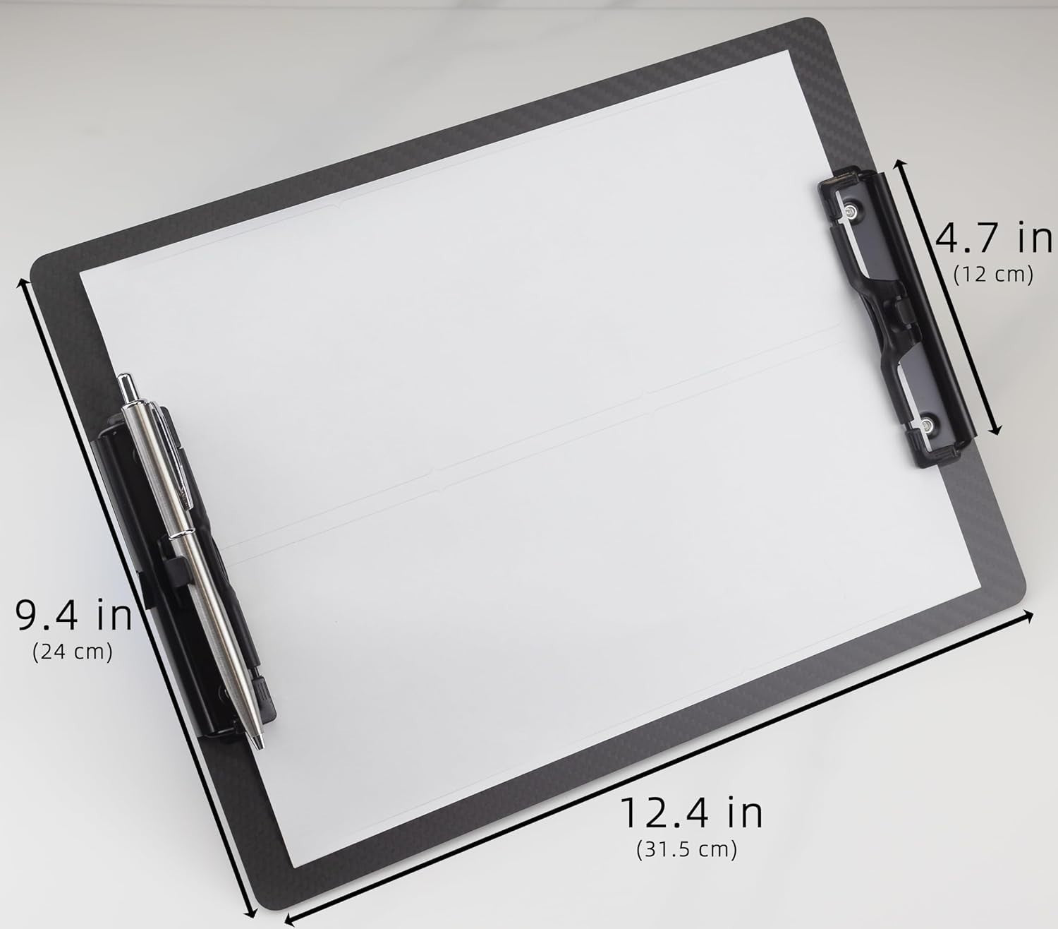Lightweight Outdoor Carbon Fiber Clipboard - Dual Clips and Pen Holder Design