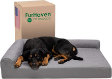 Load image into Gallery viewer, Pinsonic Quilted L-Shaped Dog Bed for Large Breeds - Jumbo Size, Cozy Comfort