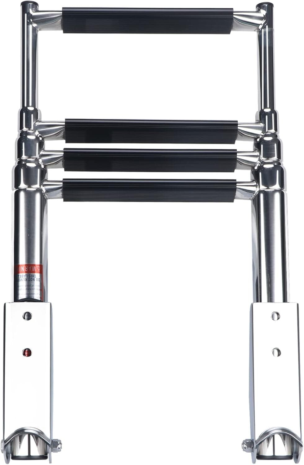 Marine Grade 4-Step Telescopic Boat Ladder with Handrails & Non-Slip Treads