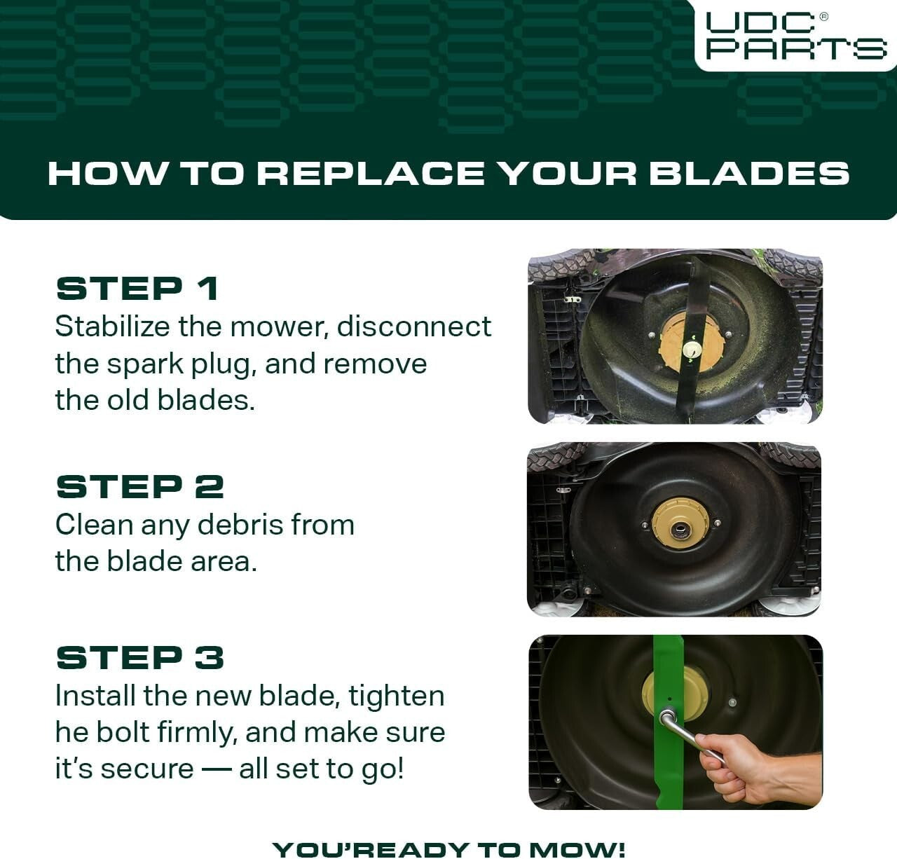 Triple Pack of Precision Blades for Toro TimeCutter & Exmark 50 Inch Mowers