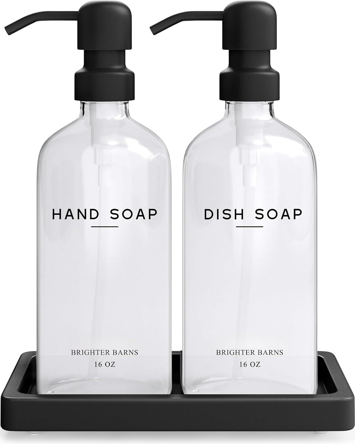 Refillable Soap Dispenser Set with Sleek Stainless Steel Pumps & Gift Packaging