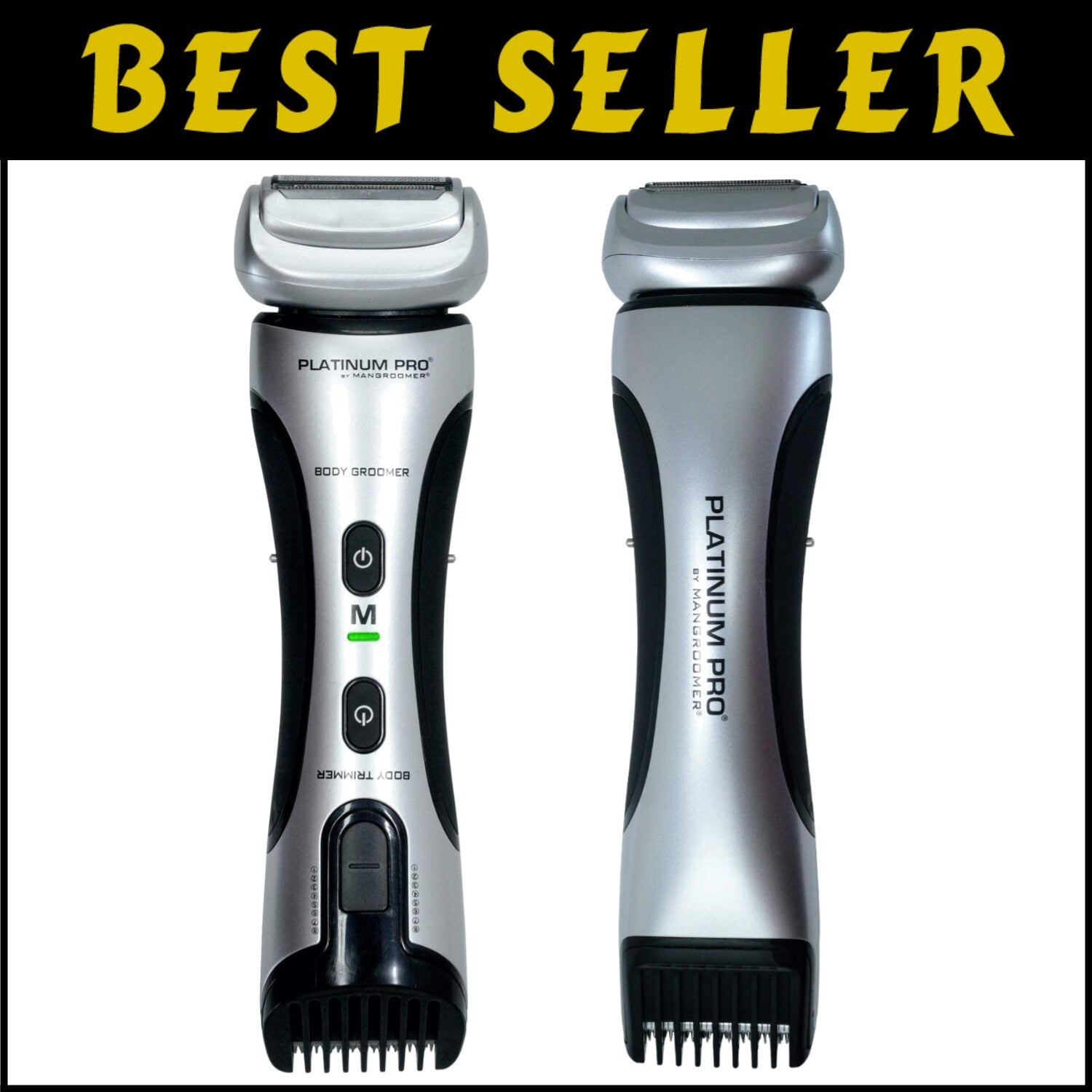 Rechargeable MANGROOMER Body Groomer for Manscaping & Grooming with Bonus Foil