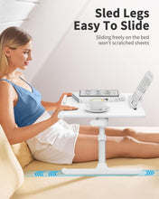Load image into Gallery viewer, Versatile White Laptop Bed Desk - Height Adjustable for Work &amp; Relaxation