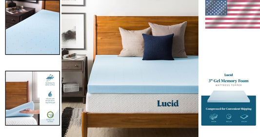 Soft Gel Infused Memory Foam Twin Mattress Topper - 3-Inch Ventilated Comfort