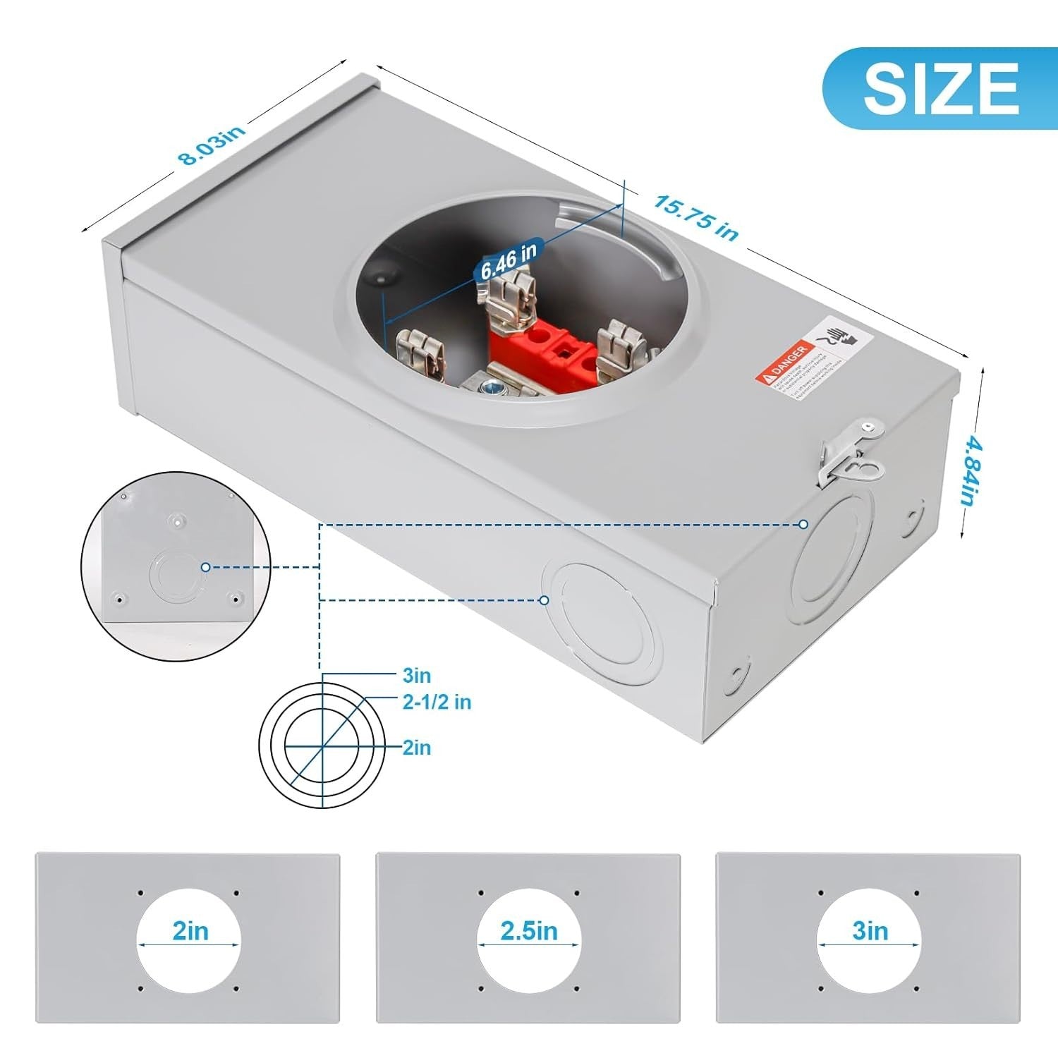 Efficient 200 Amp Meter Socket with Copper Internals for Stable Transmission