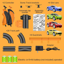 Load image into Gallery viewer, Dual Racing Slot Car Set with Remote Controls and Fast Cars – Fun for All Ages!