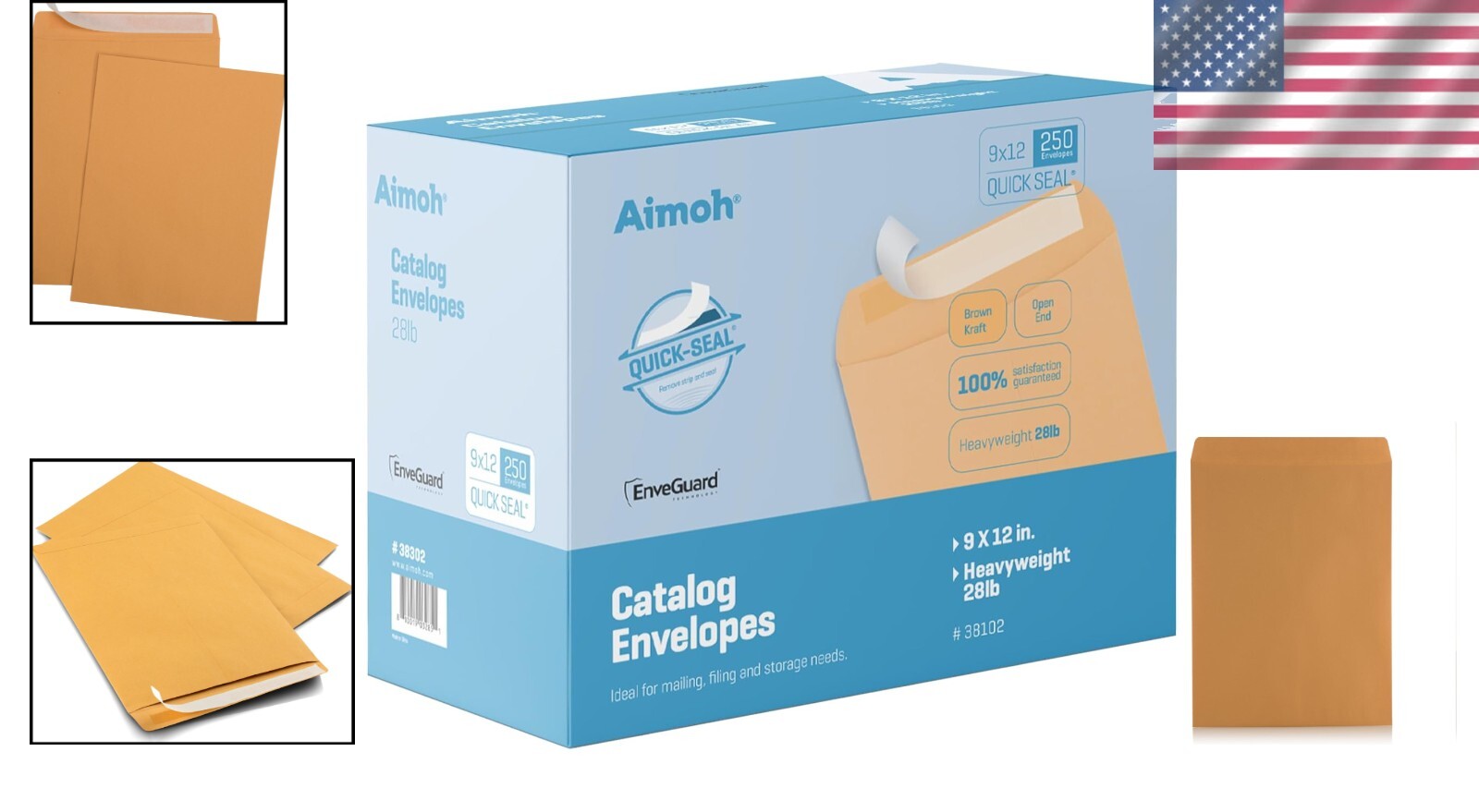 Durable 9x12 Self-Sealing Brown Kraft Envelopes - 250 Pack for Business Use