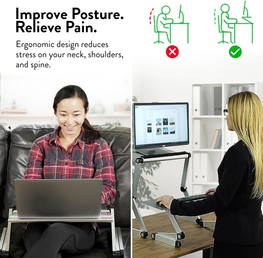 Aluminum Adjustable Book Stand - Lightweight Cookbook Holder for Kitchen Counter