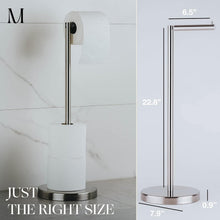 Load image into Gallery viewer, Stylish Heavy-Duty Toilet Paper Stand - Brushed Stainless Steel, Rust-Resistant