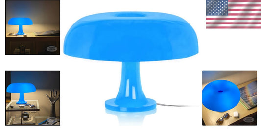 Blue Mushroom Lamp - Perfect for Aesthetic Bedrooms & Retro Living Rooms