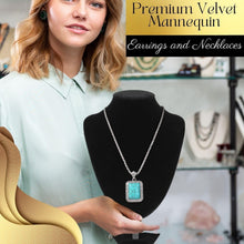 Load image into Gallery viewer, Black Velvet Necklace Holder - 11 Inch Display Stand for Weddings &amp; Birthdays
