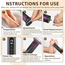 Load image into Gallery viewer, 9-Speed Electric Foot File with Sandpaper Discs - Ideal Valentine's Gift