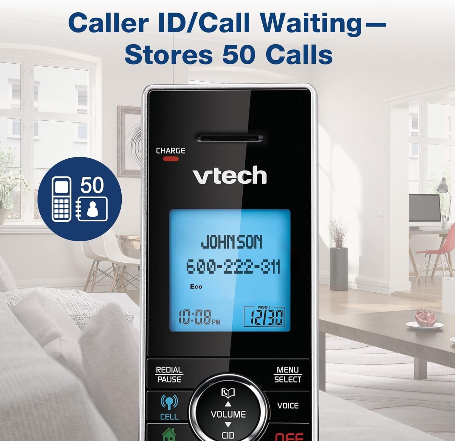 DECT 6.0 Cordless Phone with Bluetooth Headset & Voice-Guided Answering System