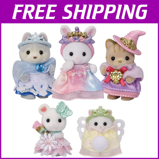 5-Piece Royal Princess Doll Set - Perfect for Ages 3+ and Amusement Park Fun