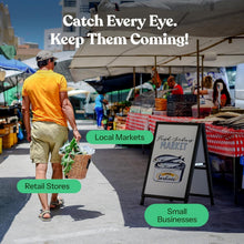 Load image into Gallery viewer, Weatherproof A-Frame Sandwich Board with 2 Corrugated Plastic Posters Included