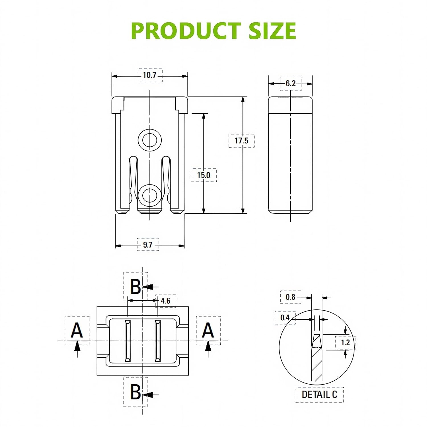 32V Mini MCASE Automotive Fuse Kit - 14pcs, 15A to 60A for Reliable Protection