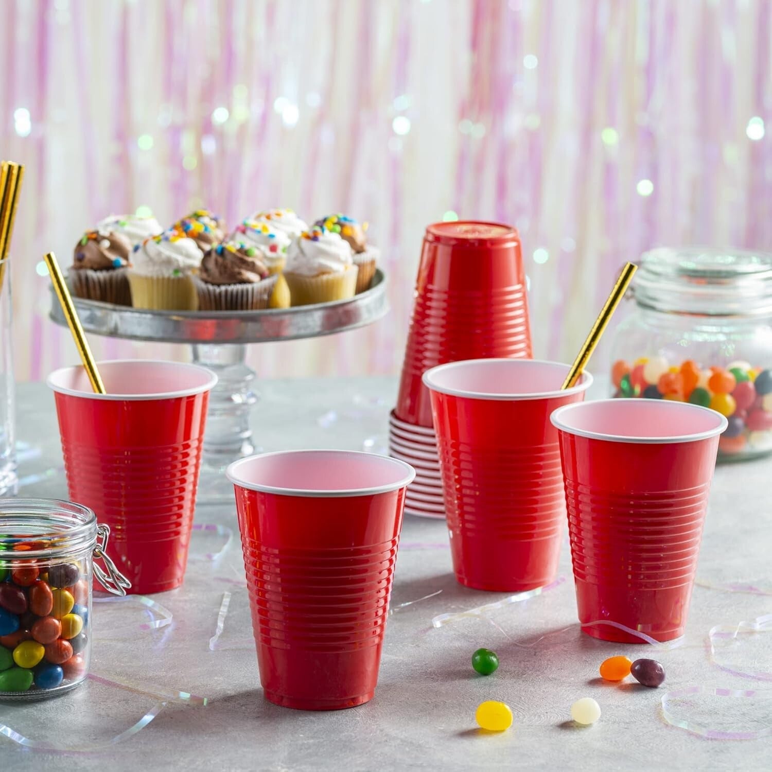 Durable Non-Slip Red Plastic Cups - 240 Count for Hassle-Free Celebrations