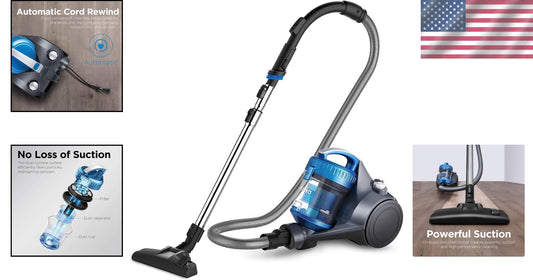Effortless Cleaning with WhirlWind 2.5L Bagless Vacuum - Powerful Blue Canister