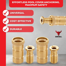 Load image into Gallery viewer, Heavy-Duty Brass Pool Cover Anchors - Universal Fit for Concrete &amp; Pavers Deck