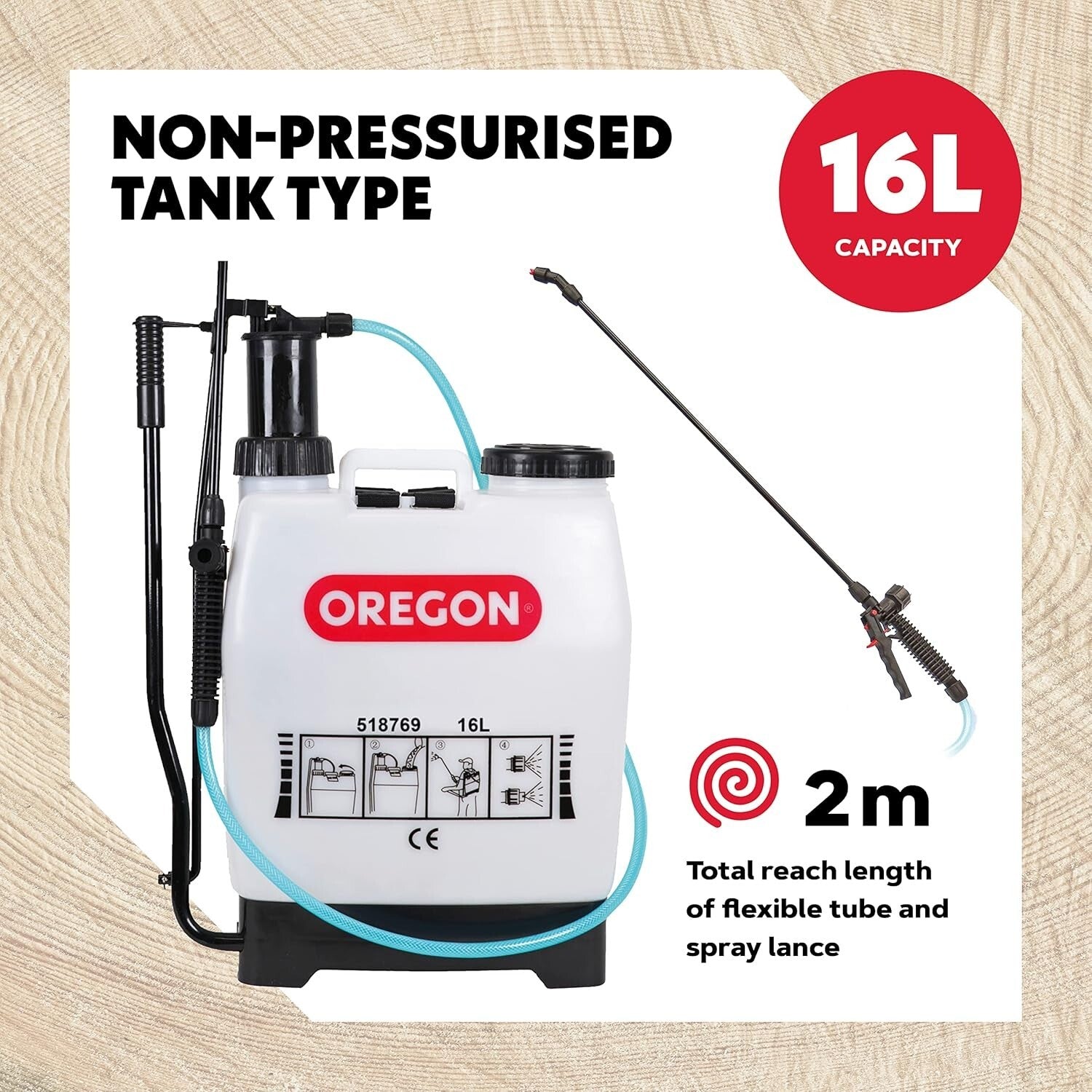 Lightweight 16L Chemical Backpack Sprayer with Ergonomic Design & Accessories