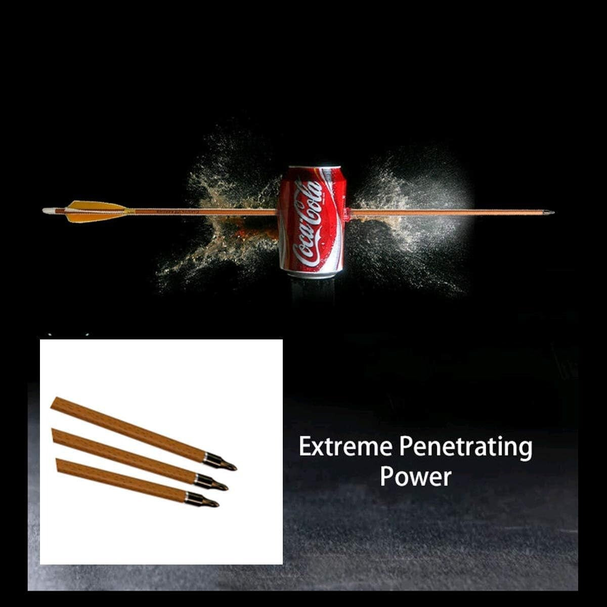 6-Pack 28-Inch Carbon Arrows with Natural Fletching for Compound & Recurve Bows