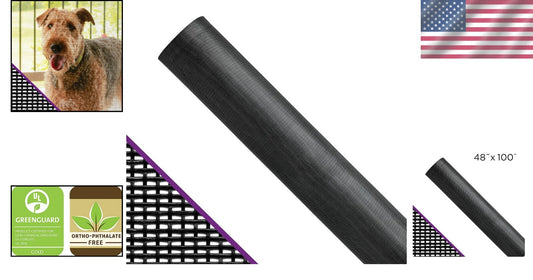 Saint-Gobain 48" x 100' Heavy-Duty Pet Screen - Flame Resistant & Tear Proof