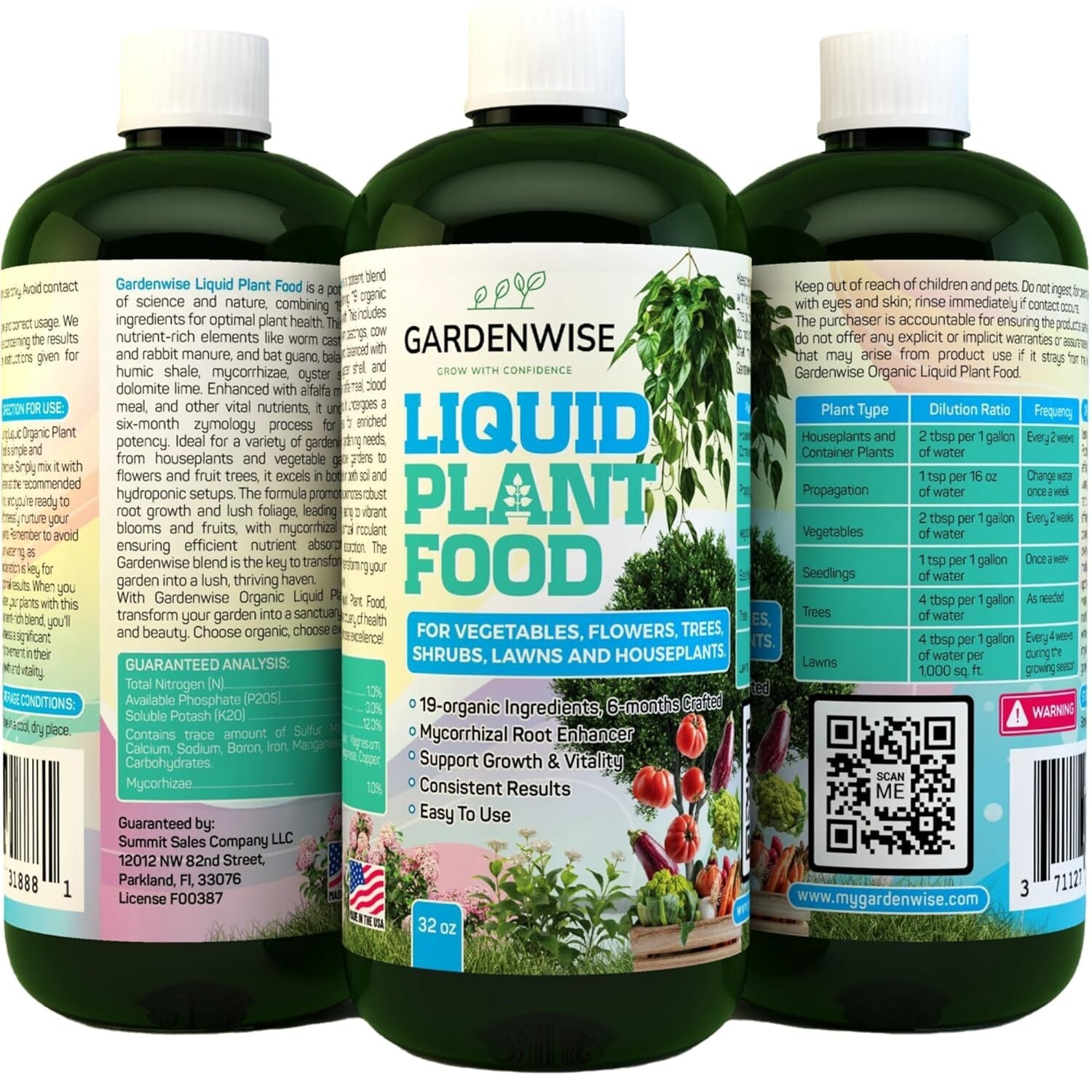 Organic Liquid Plant Food - Mycorrhizae-Enriched All-Purpose Fertilizer 32 oz