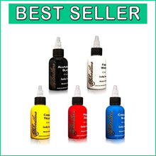 Load image into Gallery viewer, Professional 5-Bottle Tattoo Ink Set, 30ml each - Mixable Colors for Artists