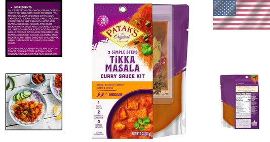 Easy 3-Step Tikka Masala Curry Sauce Kit with Premium Ingredients - 66 oz Total