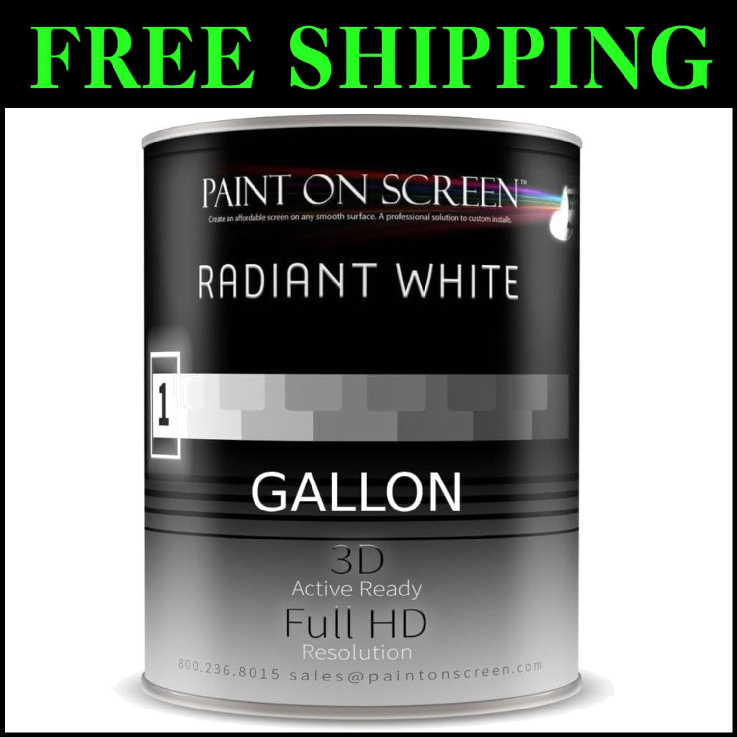 Superior Radiant White Projection Screen Paint - 128 Fl Oz, Easy Application
