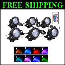 Load image into Gallery viewer, Set of 6 Waterproof RGB Pond Lights – Color Changing LED Spotlights for Outdoor